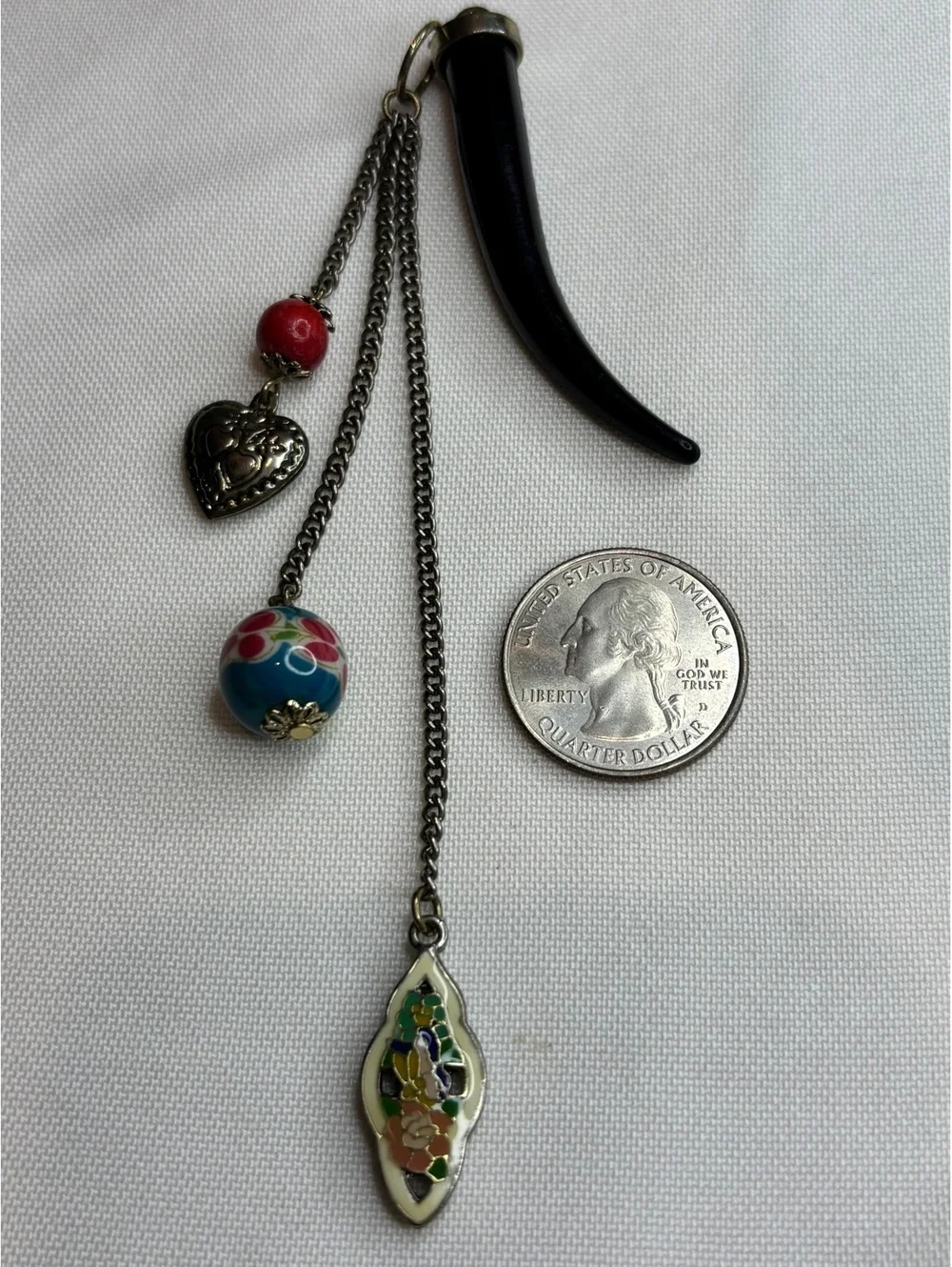 Vintage Style Decorative Pendant with Heart Charm and Colorful Beads